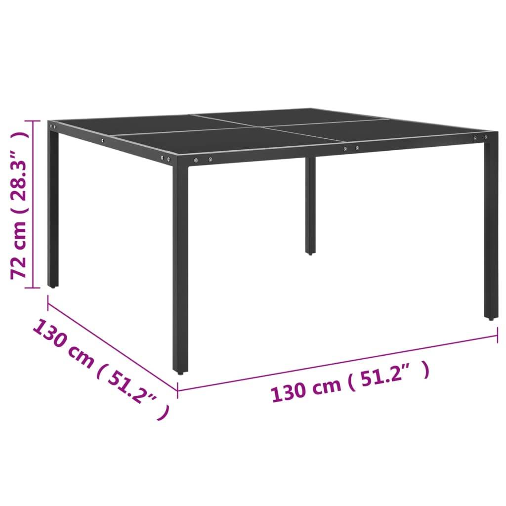 ComfortXL - Grande Table de Jardin Carrée 130 cm Anthracite et Grise, Structure Acier et Plateau Verre – ComfortXL Outdoor Living - Image 4
