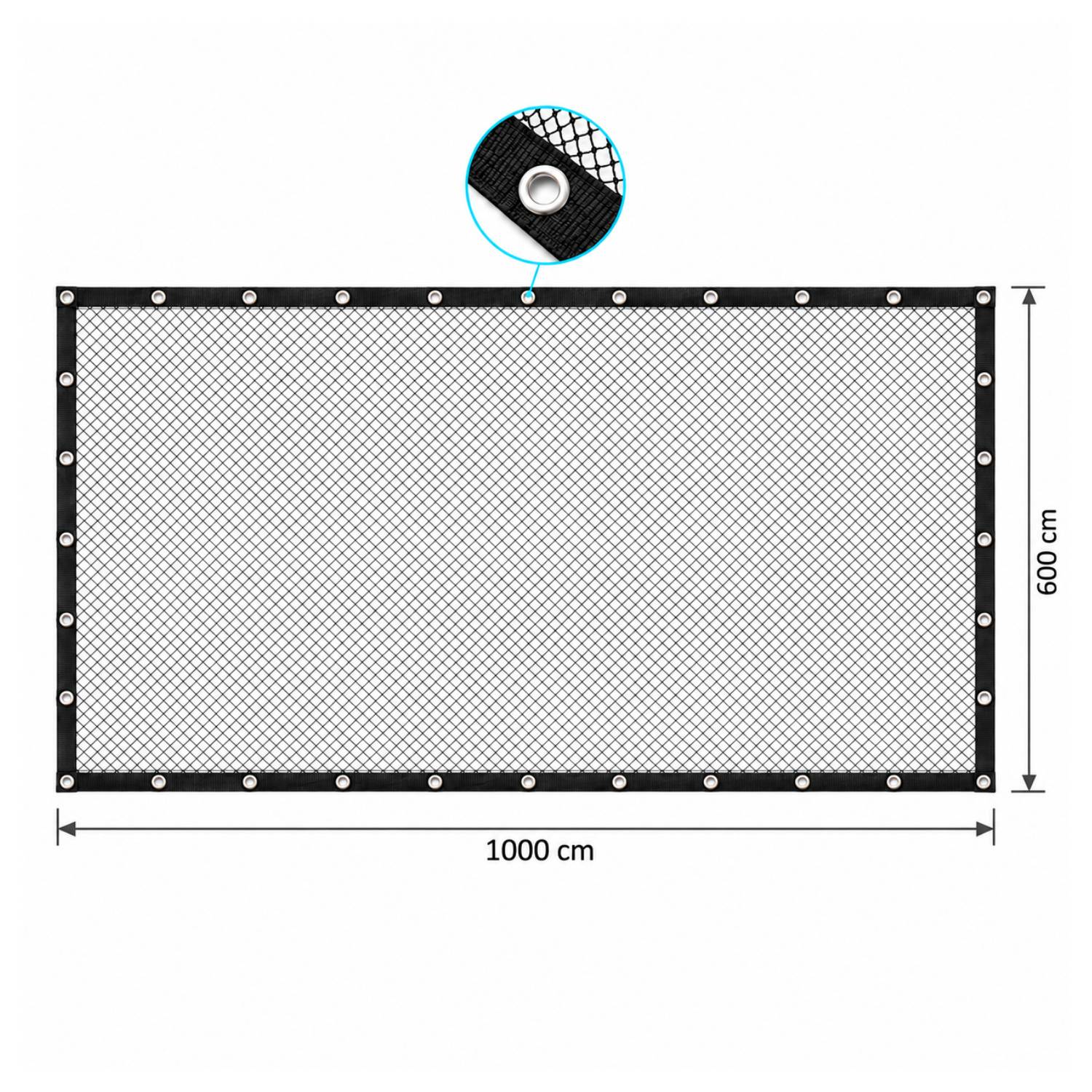 COVER NET filet de bassin 10x6 m - Maille 10mm - Noir/Vert - Anti-Hérons - Image 4