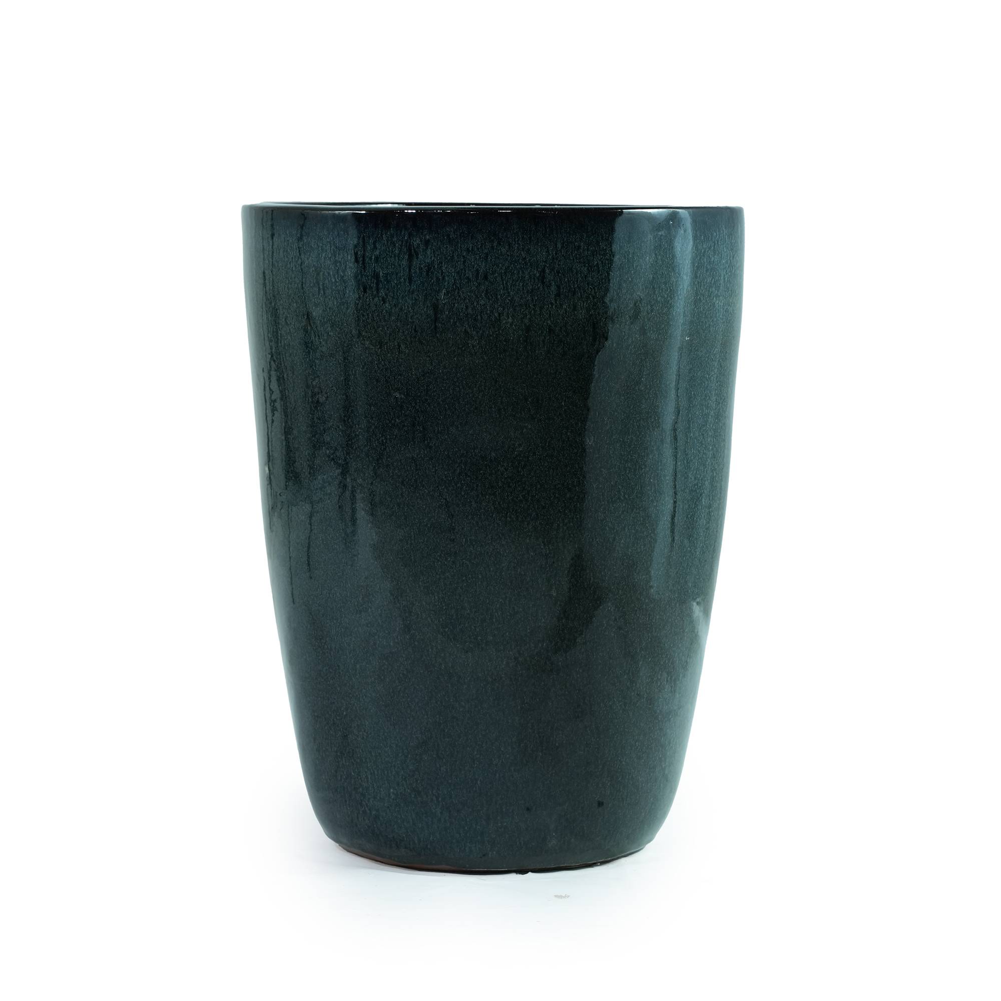 ComfortXL - Grand pot de fleurs céramique vert mousse Ø38,5 x H49,5 cm extérieur drainage - ComfortXL Outdoor Living - Image 6