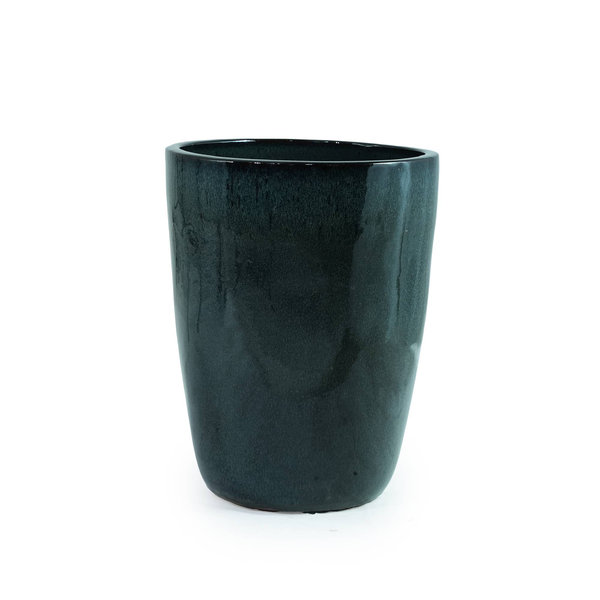 ComfortXL - Grand pot de fleurs céramique vert mousse Ø38,5 x H49,5 cm extérieur drainage - ComfortXL Outdoor Living - Image 2
