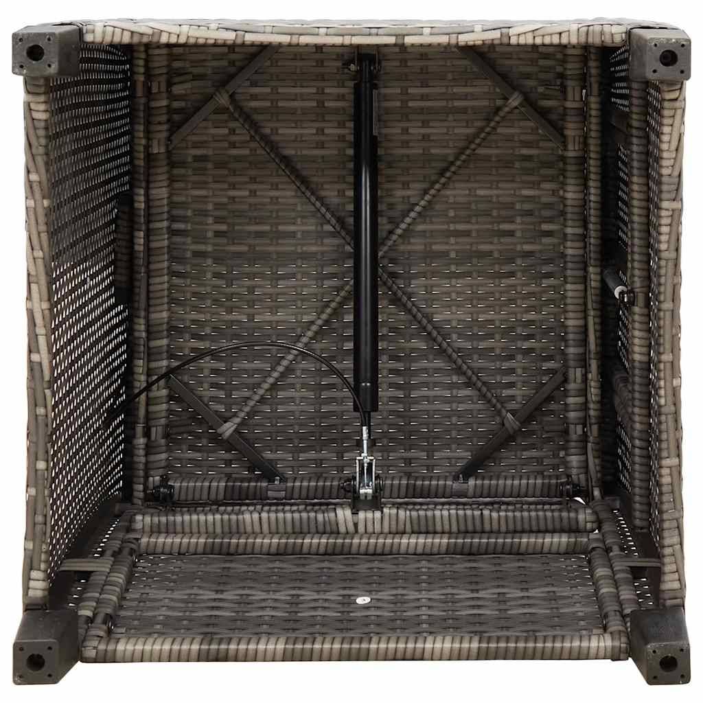 PANGIVO - Chaise de jardin inclinable avec table d'appoint gris polyrotin 65 x 58 x 94 cm, Poids :13.55kg - PANGIVO - Image 10