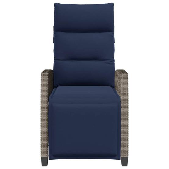 PANGIVO - Chaise de jardin inclinable avec table d'appoint gris polyrotin 65 x 58 x 94 cm, Poids :13.55kg - PANGIVO - Image 5