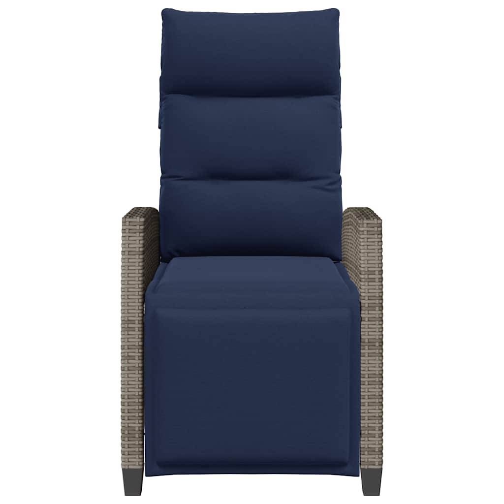 PANGIVO - Chaise de jardin inclinable avec table d'appoint gris polyrotin 65 x 58 x 94 cm, Poids :13.55kg - PANGIVO - Image 5
