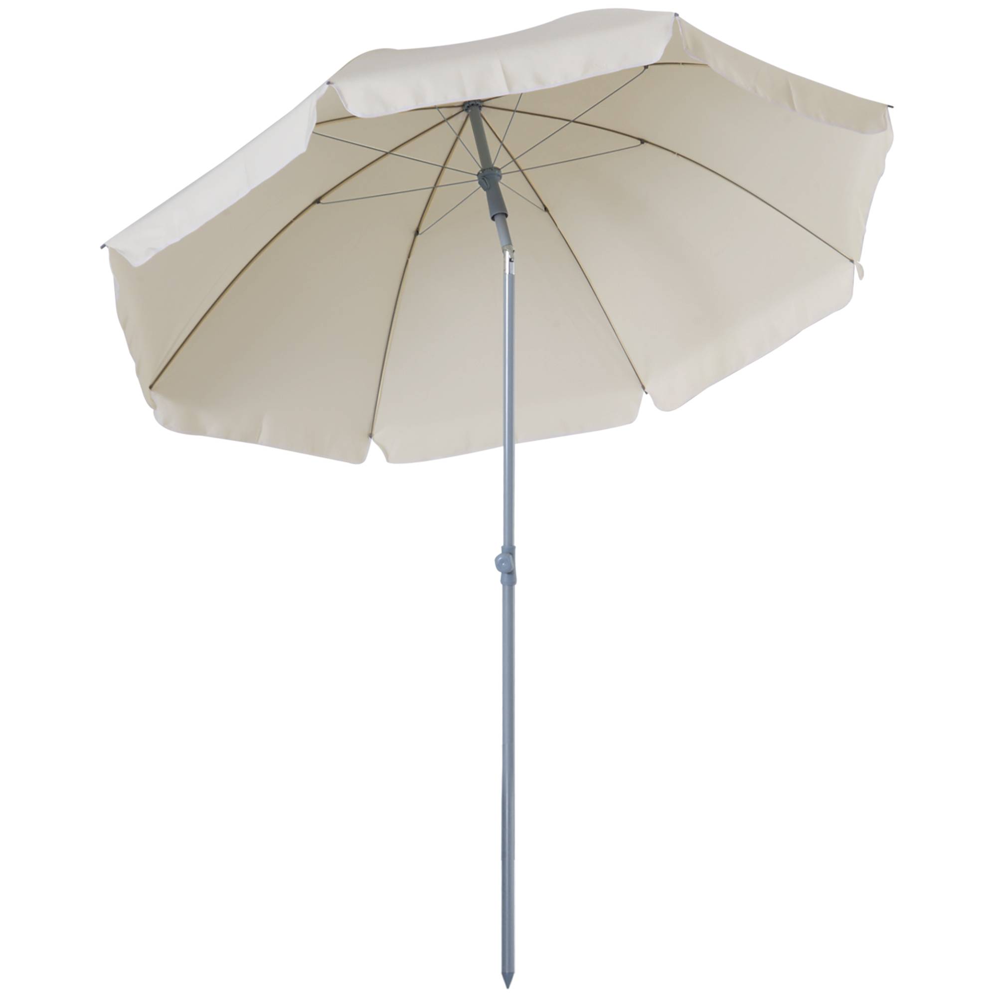 Parasol inclinable octogonal en métal et polyester crème 230 x 230 x 216 cm - PANGIVO - Image 10