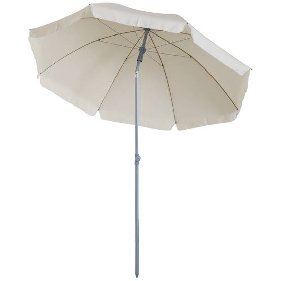 Parasol inclinable octogonal en métal et polyester crème 230 x 230 x 216 cm - PANGIVO - Image 2