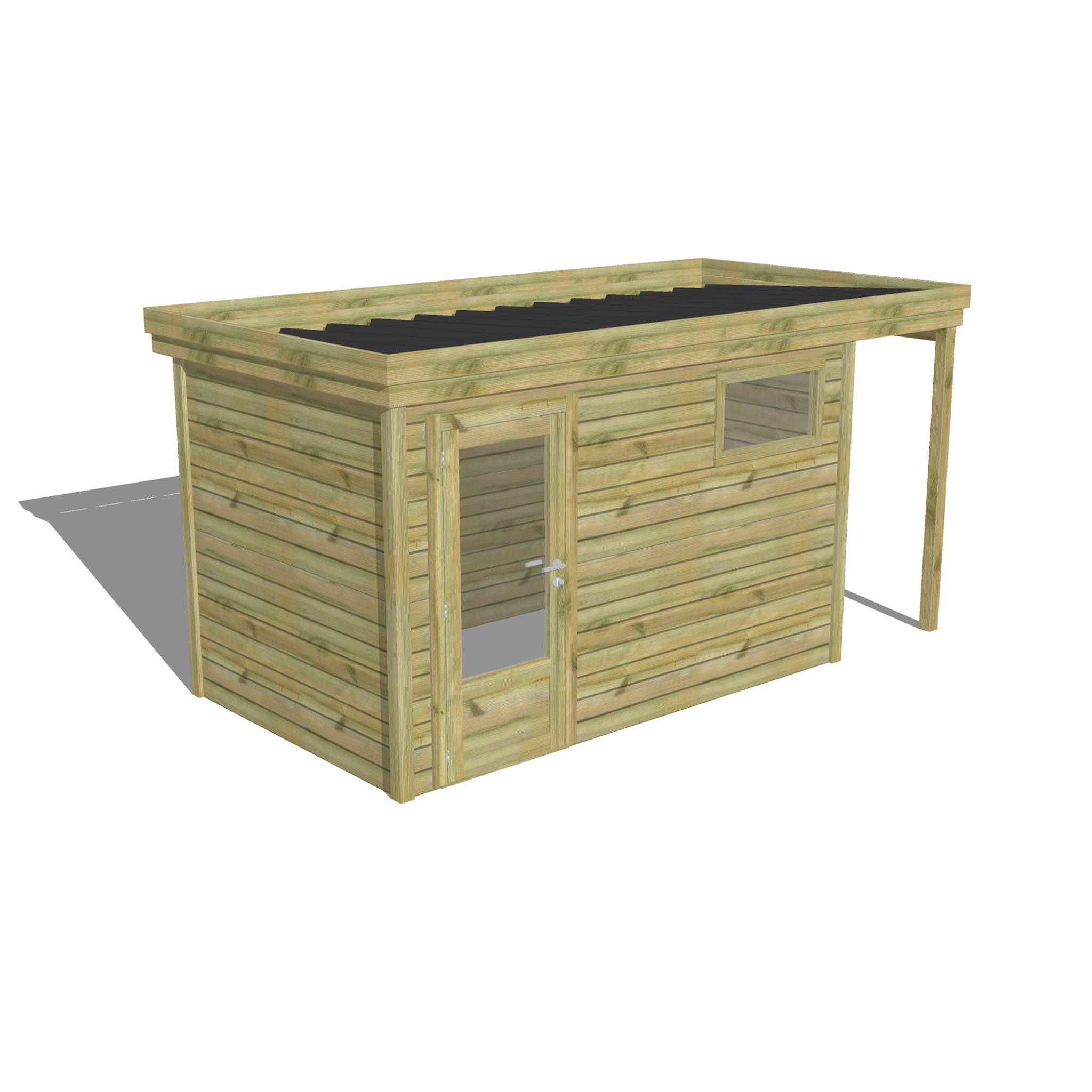 Abri Français - ABRI DE JARDIN bois autoclave 27mm - 4,44x2,14m / 10m2 - Bac acier - Abri Français - Image 1