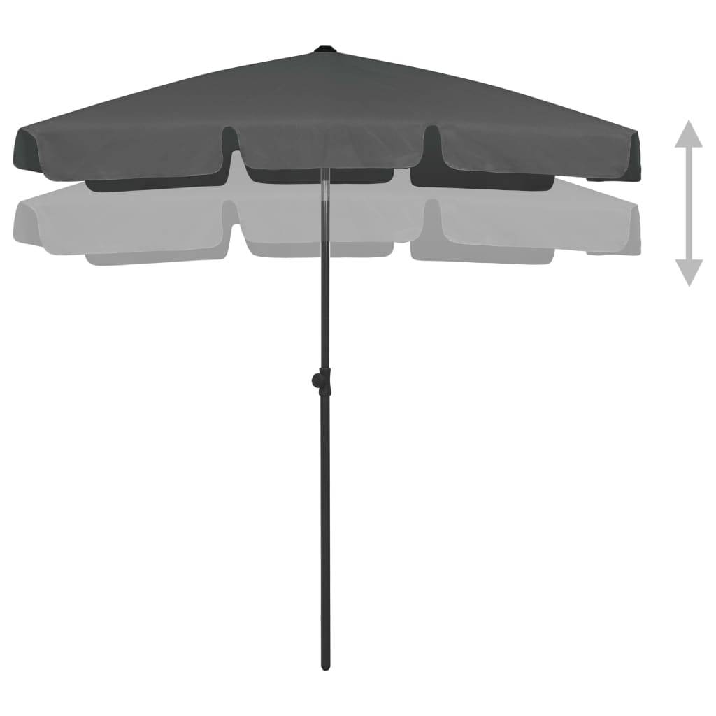 Helloshop26 - Parasol de plage 180 x 120 cm anthracite - Image 3