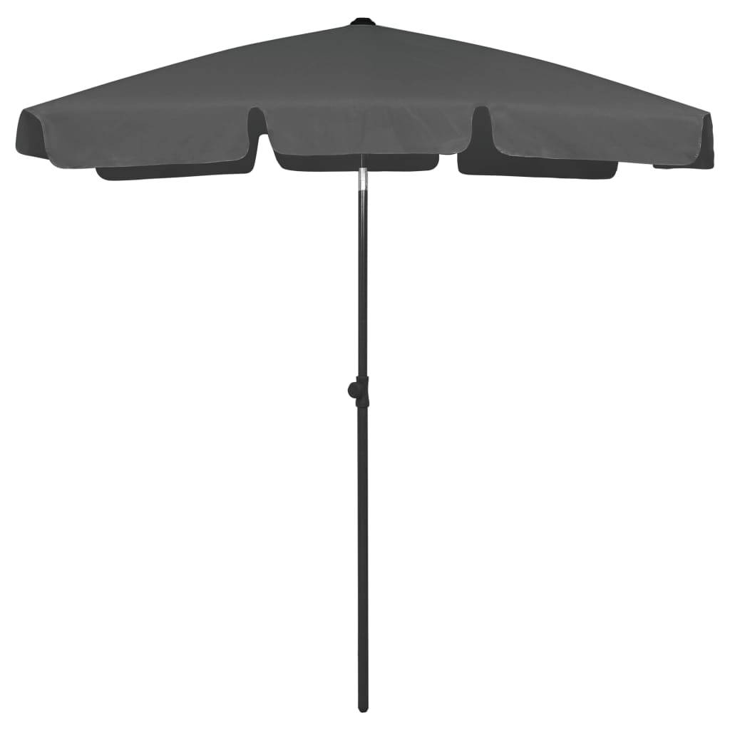 Helloshop26 - Parasol de plage 180 x 120 cm anthracite - Image 1
