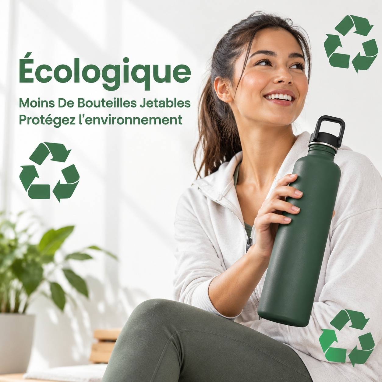 Bouteille Eau 2L Acier Inoxydable Avec 2 Couvercles et Support Conçue pour Sport Voyage Randonnée - Image 6