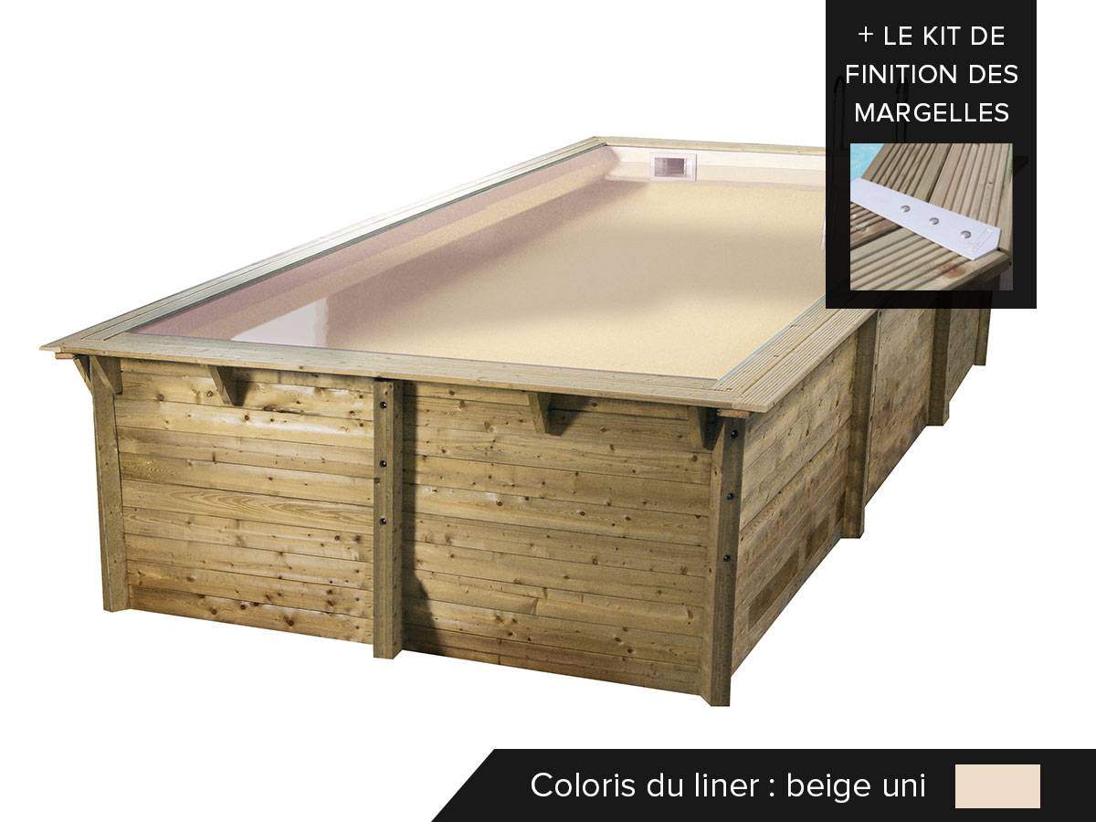 Ubbink - Kit piscine bois Ubbink Sunwater 5,55 x 3,00 x 1,40 m - Liner beige + Kit margelles - Image 2