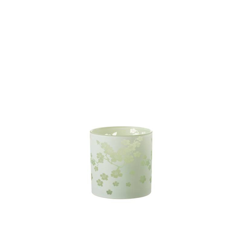 Photophore à fleurs en verre multicouleur 15x15x15 cm - J-Line
