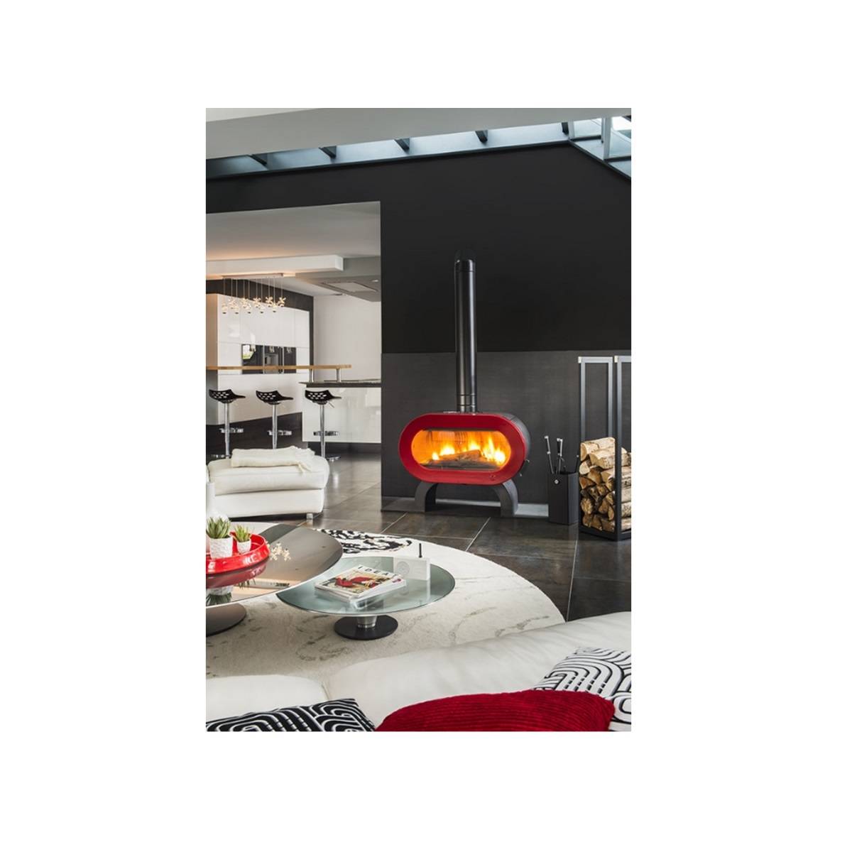 Invicta - Poêle à bois fonte 10kw rouge P647947 Invicta - Image 3