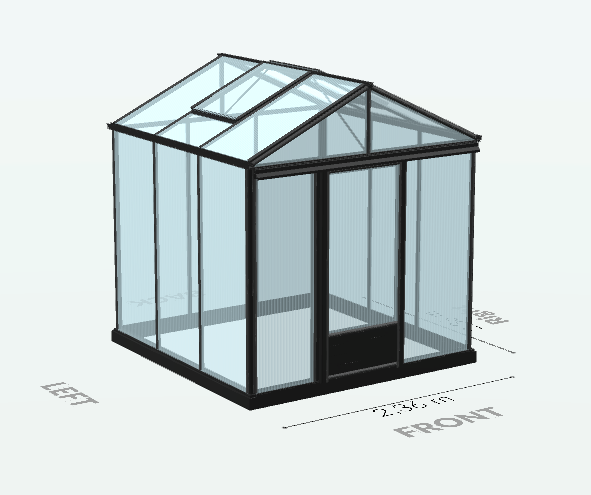 Serre en polycarbonate 8mm alvéolés - Euro Maxi - Laquée - 5m² - Noir fonce - L'atelier des serres - Image 6