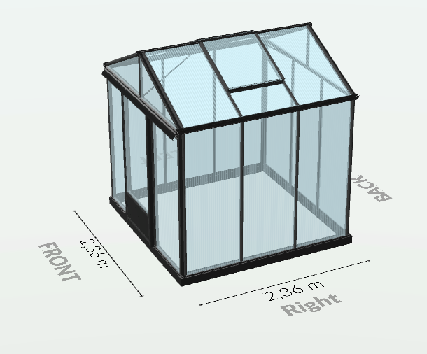 Serre en polycarbonate 8mm alvéolés - Euro Maxi - Laquée - 5m² - Noir fonce - L'atelier des serres - Image 8
