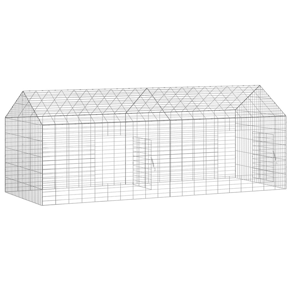 Vidaxl - Cage pour lapins Argent 200 x 78 x 78 cm Acier galvanisé vidaXL 42019233 - Image 7