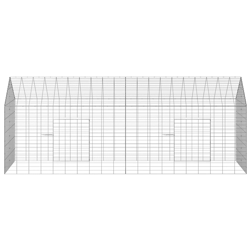 Vidaxl - Cage pour lapins Argent 200 x 78 x 78 cm Acier galvanisé vidaXL 42019233 - Image 8