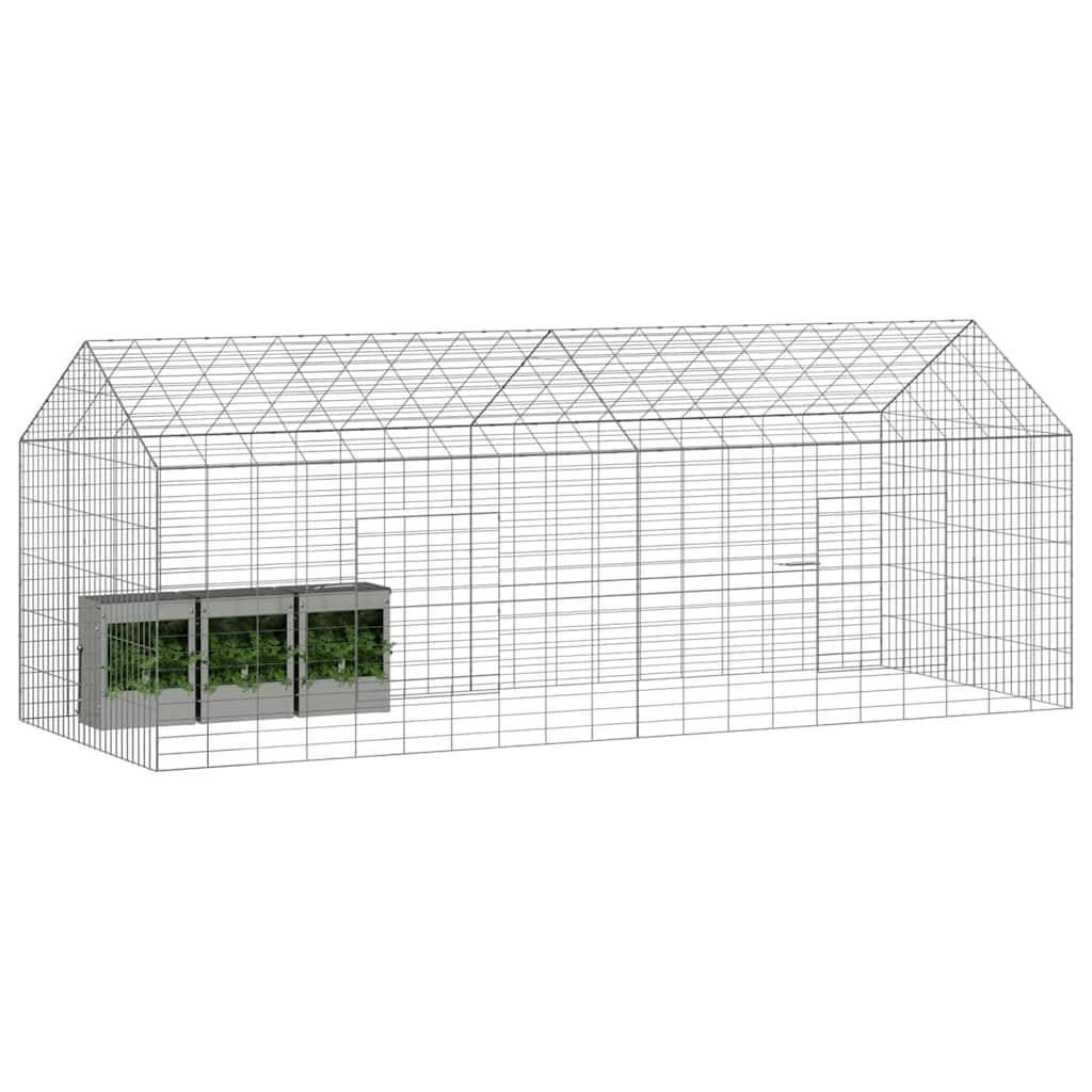 Vidaxl - Cage pour lapins Argent 200 x 78 x 78 cm Acier galvanisé vidaXL 42019233 - Image 4