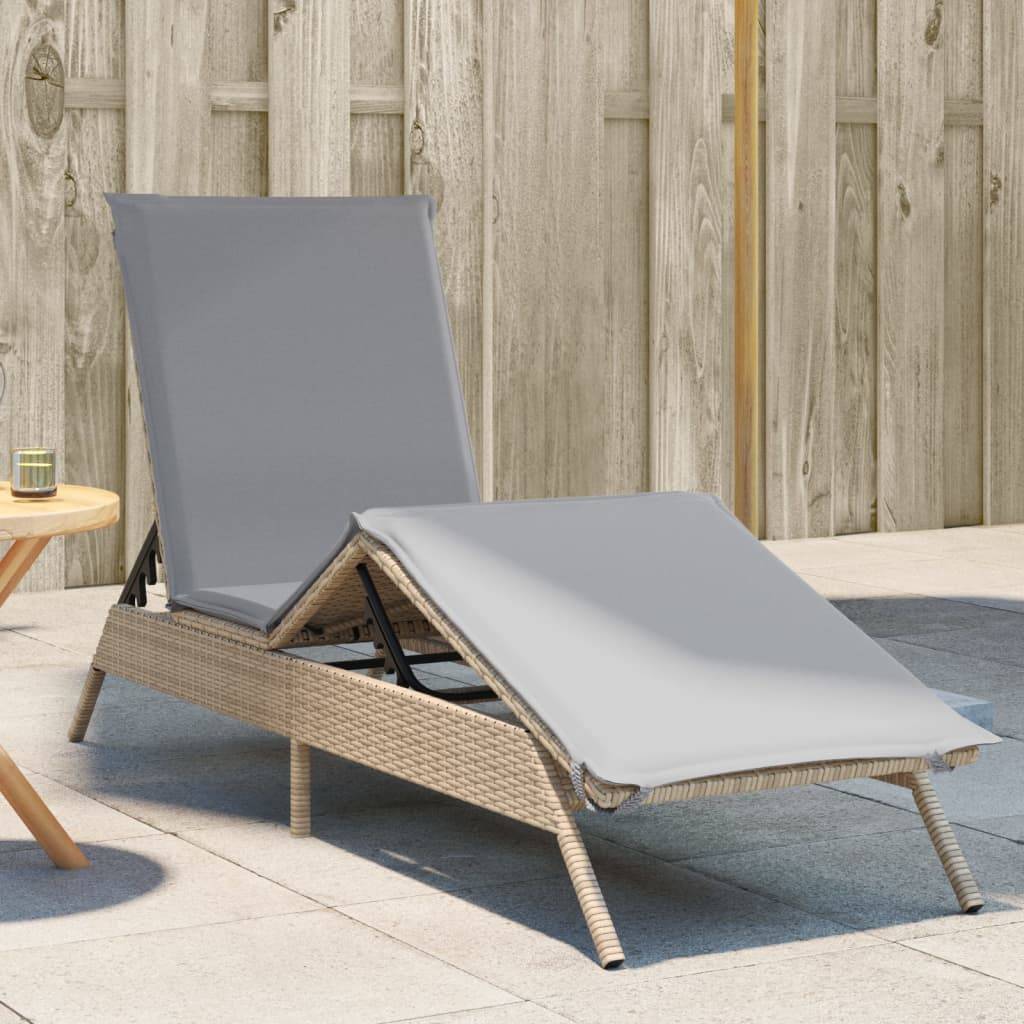 Transat Résine Tressée Repose-pieds Intégré Jardin Beige – ComfortXL Outdoor Living - Image 1