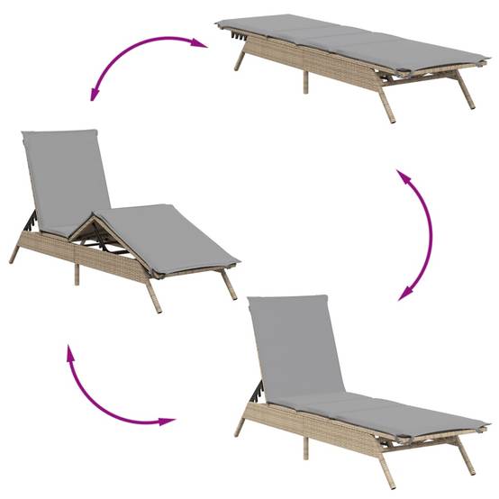 Transat Résine Tressée Repose-pieds Intégré Jardin Beige – ComfortXL Outdoor Living - Image 7