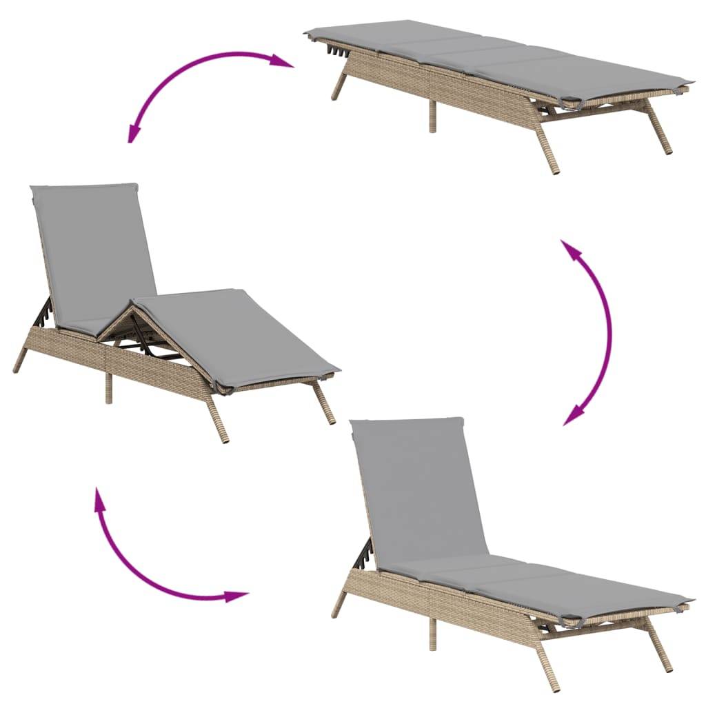 Transat Résine Tressée Repose-pieds Intégré Jardin Beige – ComfortXL Outdoor Living - Image 7