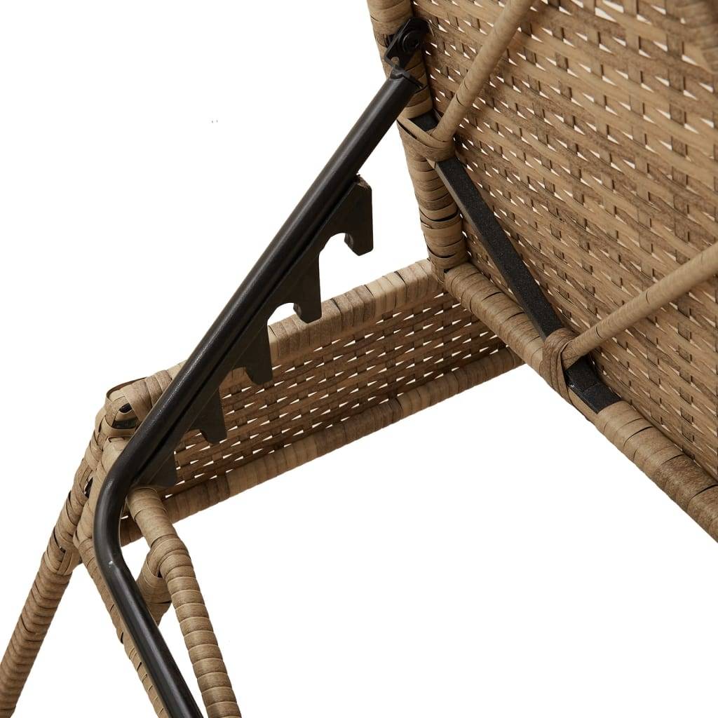 Transat Résine Tressée Repose-pieds Intégré Jardin Beige – ComfortXL Outdoor Living - Image 9