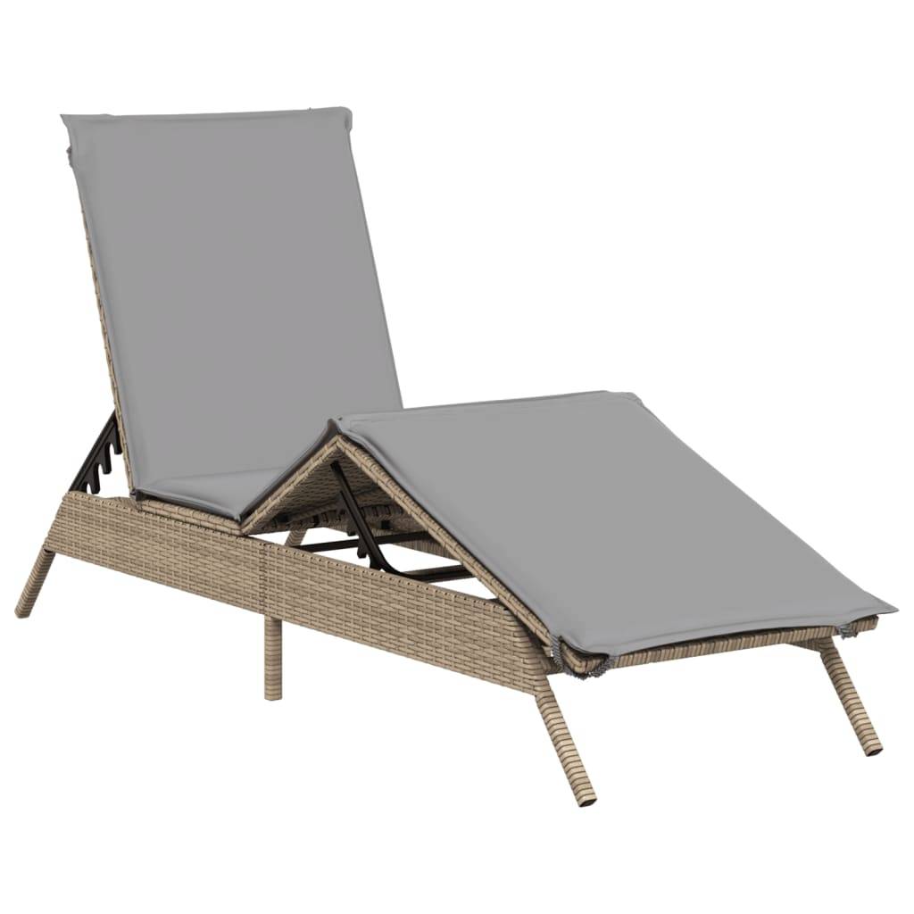 Transat Résine Tressée Repose-pieds Intégré Jardin Beige – ComfortXL Outdoor Living - Image 2