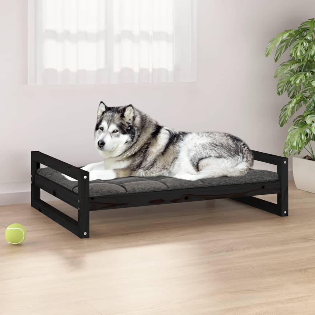 Vidaxl - Lit pour chien Noir 105,5x75,5x28 cm Bois de pin solide vidaXL 821491 - Image 1