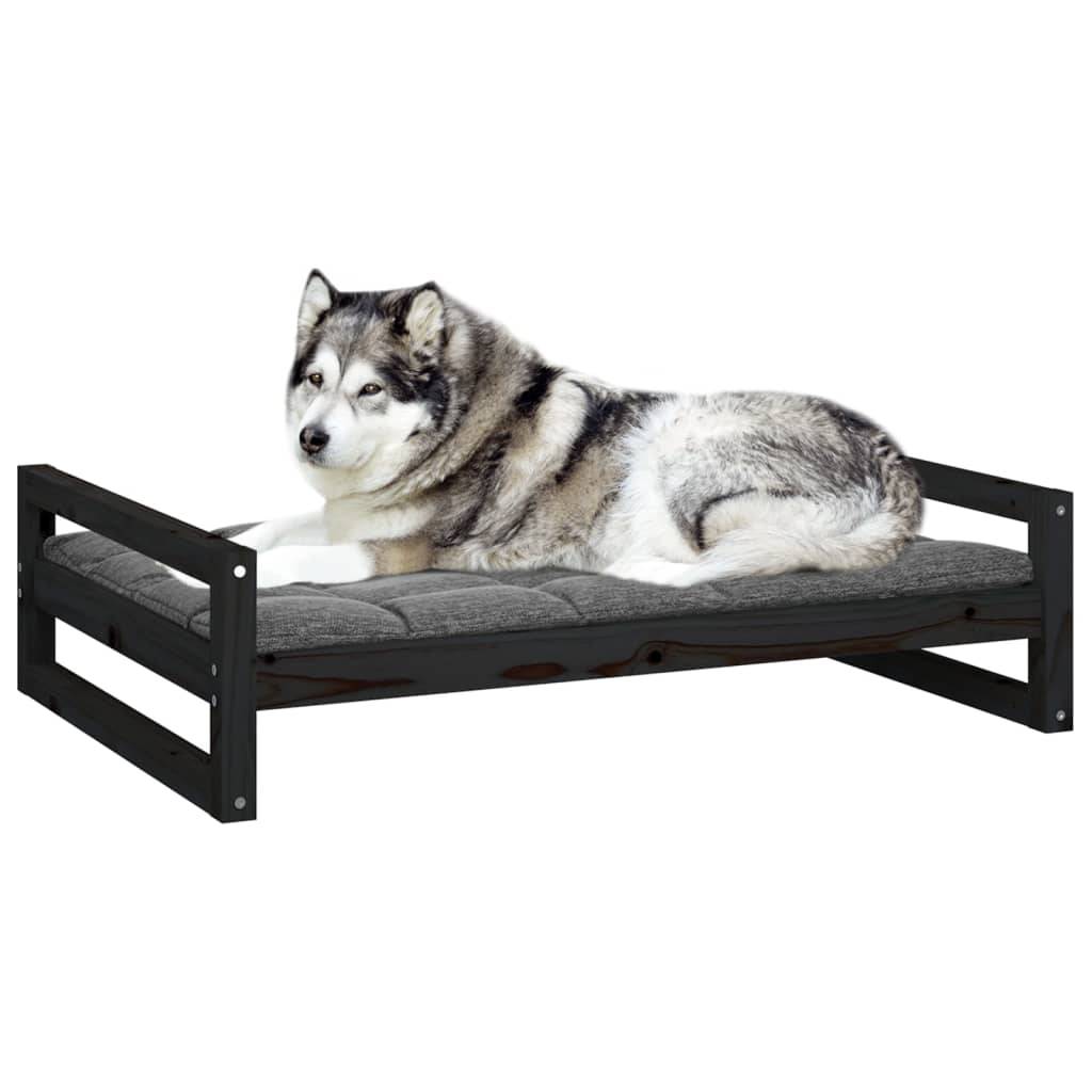 Vidaxl - Lit pour chien Noir 105,5x75,5x28 cm Bois de pin solide vidaXL 821491 - Image 5