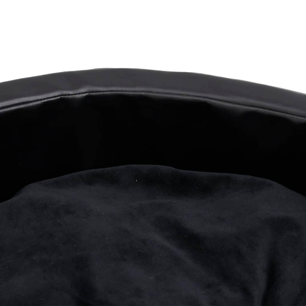 Lit pour chiens similicuir et peluche noir 69 x 59 x 19 cm - PANGIVO - Image 6