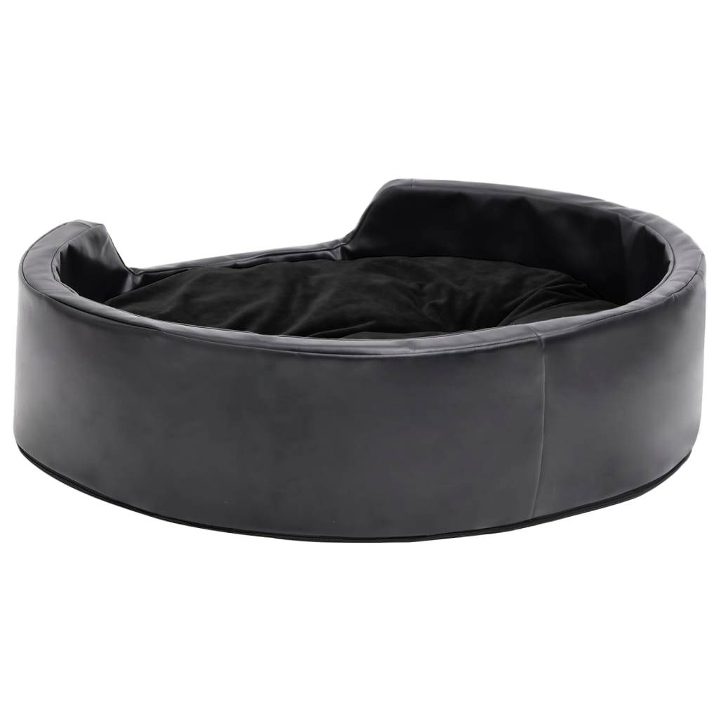Lit pour chiens similicuir et peluche noir 69 x 59 x 19 cm - PANGIVO - Image 5