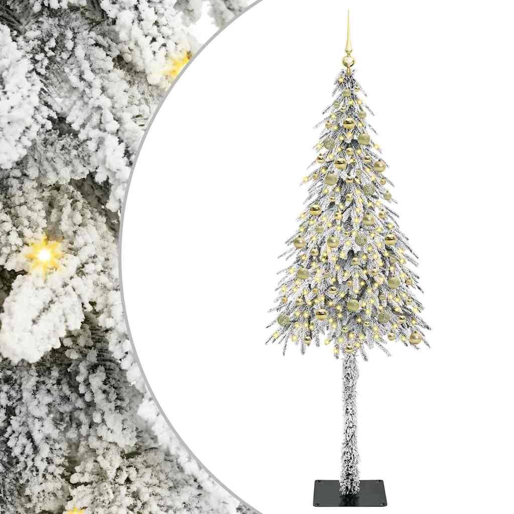 ComfortXL - Arbre de Noël Blanc Enneigé 210 cm, Set de Décoration Complet avec 300 LED Intégrées – ComfortXL Outdoor Living - Image 2
