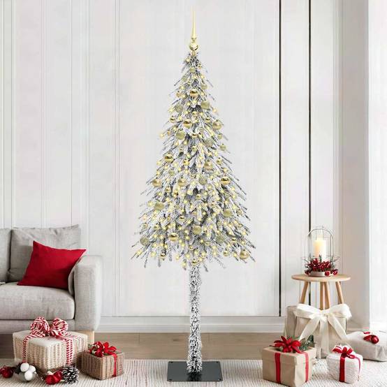 ComfortXL - Arbre de Noël Blanc Enneigé 210 cm, Set de Décoration Complet avec 300 LED Intégrées – ComfortXL Outdoor Living - Image 1