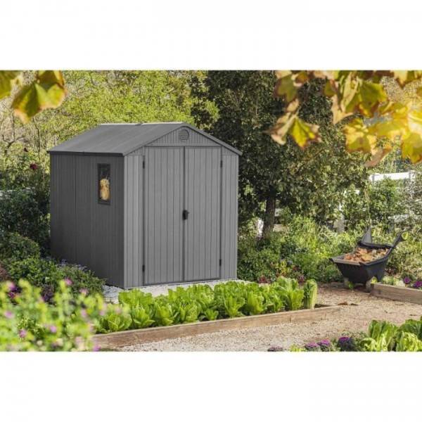 Keter - Keter Abri de jardin 4,2m² avec plancher en résine Darwin 68 gris 444960 - Image 3