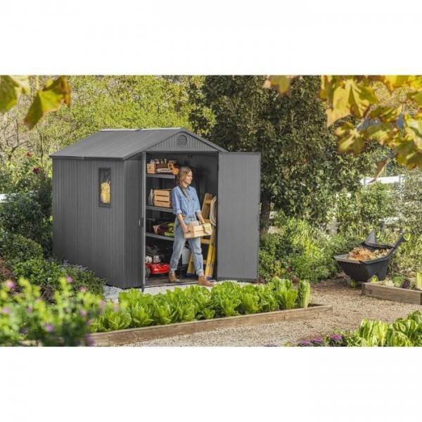 Keter - Keter Abri de jardin 4,2m² avec plancher en résine Darwin 68 gris 444960 - Image 4