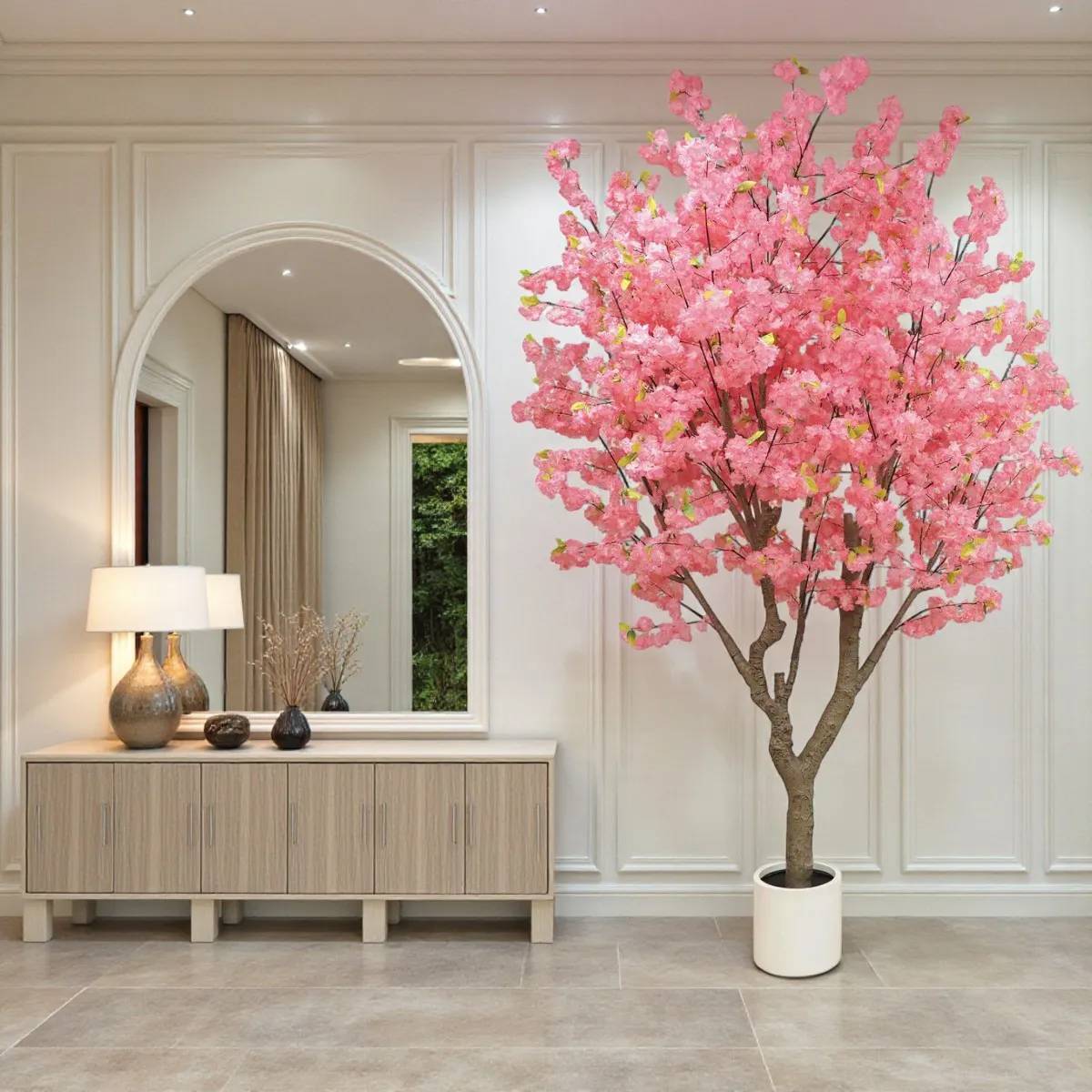 Cerisier artificiel rose 280cm - Image 3