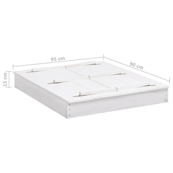 Maison Chic - Bac à sable - Maison de jeu pour enfants Bois de sapin Blanc 95x90x15 cm - Image 8