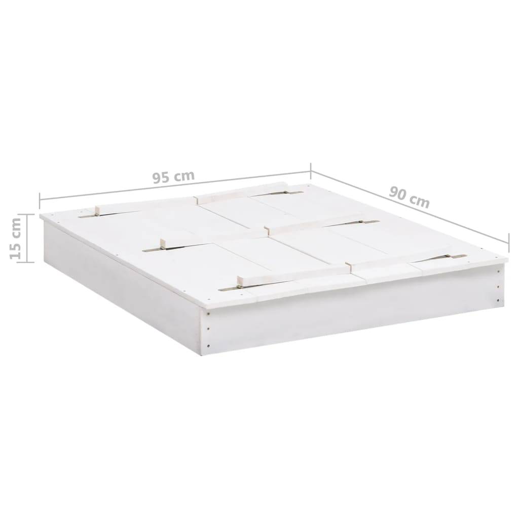 Maison Chic - Bac à sable - Maison de jeu pour enfants Bois de sapin Blanc 95x90x15 cm - Image 8