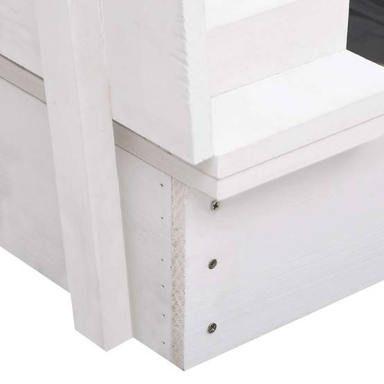 Maison Chic - Bac à sable - Maison de jeu pour enfants Bois de sapin Blanc 95x90x15 cm - Image 6