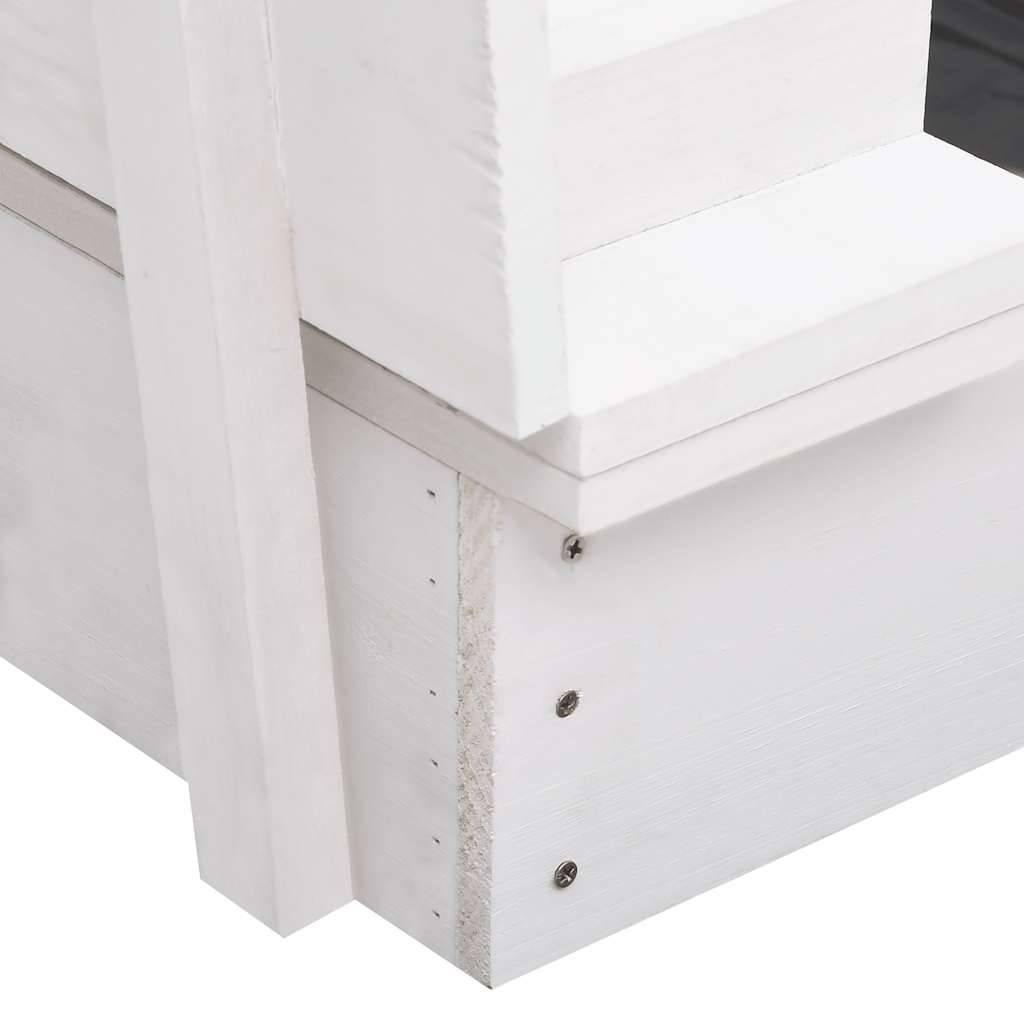 Maison Chic - Bac à sable - Maison de jeu pour enfants Bois de sapin Blanc 95x90x15 cm - Image 6