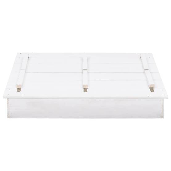 Maison Chic - Bac à sable - Maison de jeu pour enfants Bois de sapin Blanc 95x90x15 cm - Image 4