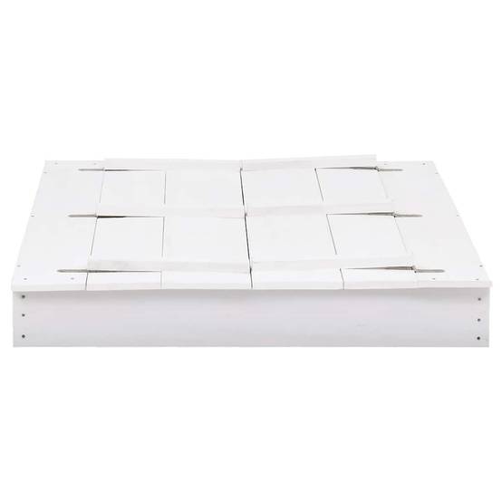 Maison Chic - Bac à sable - Maison de jeu pour enfants Bois de sapin Blanc 95x90x15 cm - Image 3