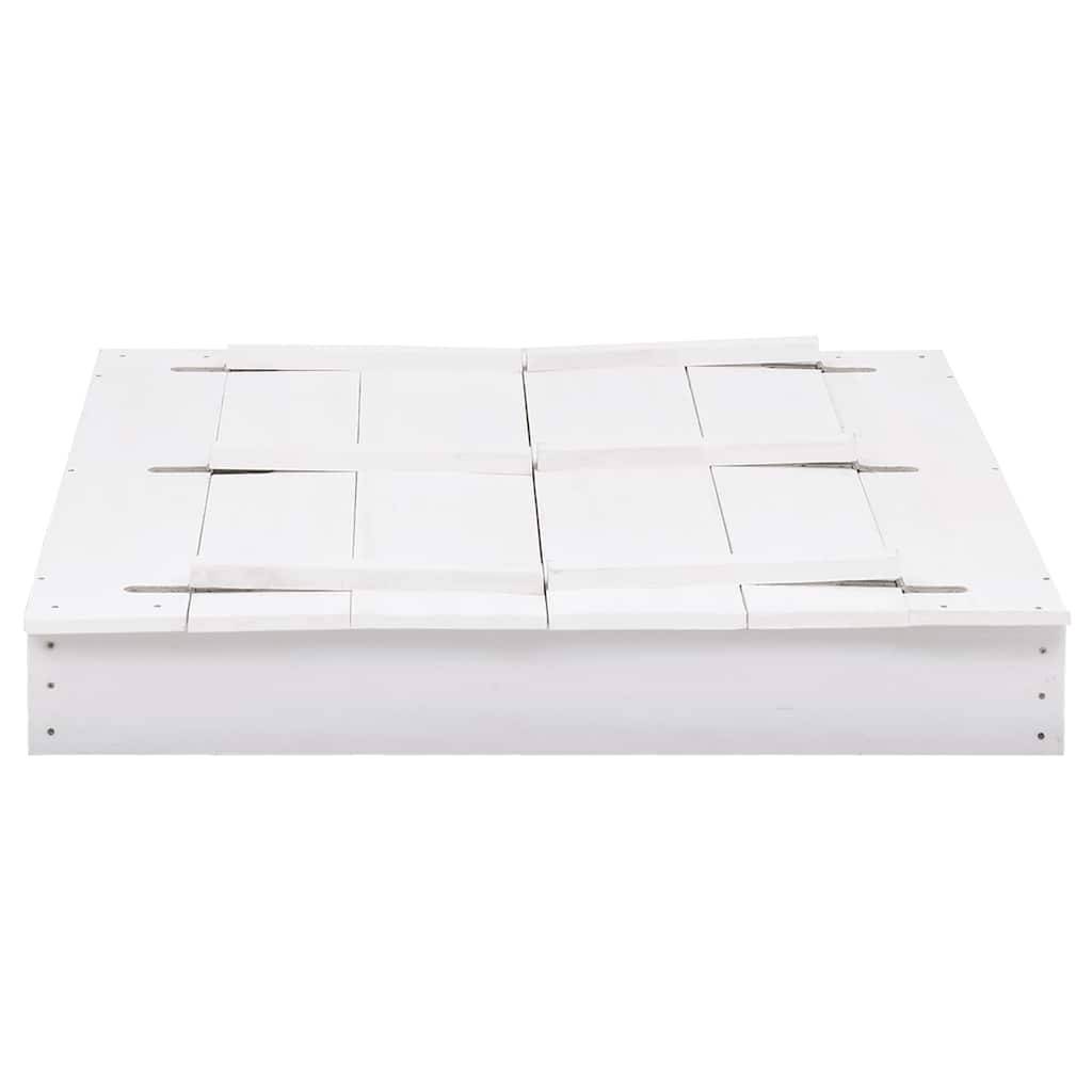 Maison Chic - Bac à sable - Maison de jeu pour enfants Bois de sapin Blanc 95x90x15 cm - Image 3