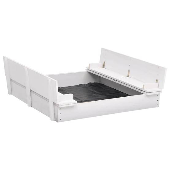 Maison Chic - Bac à sable - Maison de jeu pour enfants Bois de sapin Blanc 95x90x15 cm - Image 2