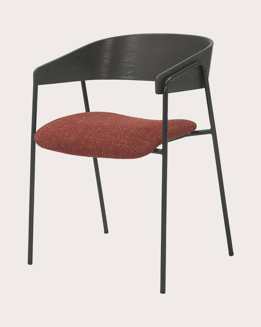 Wisla - Chaise en tissu avec dossier en bois et pieds en métal - UNIQKA - Image 4