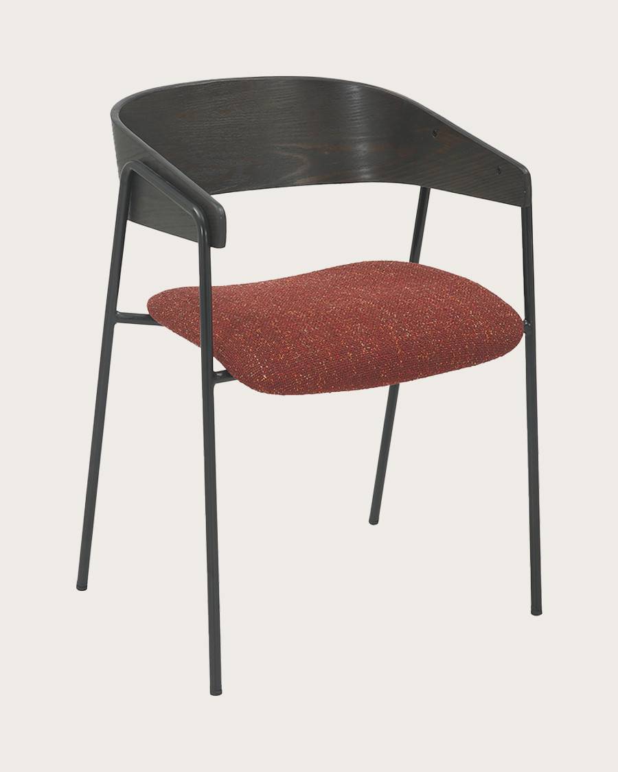 Wisla - Chaise en tissu avec dossier en bois et pieds en métal - UNIQKA - Image 1