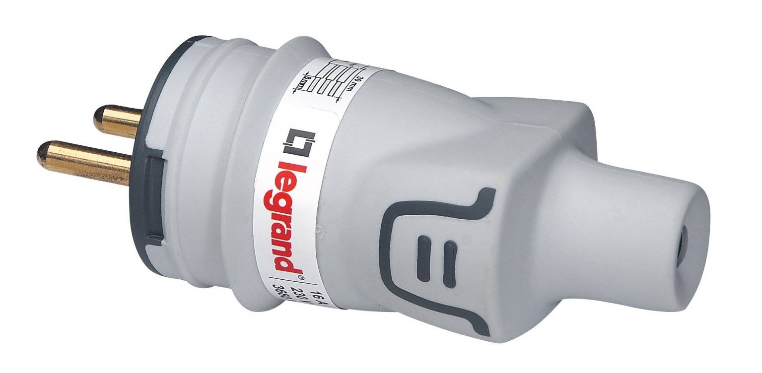 Legrand - Fiche électrique mâle 2 pôles + terre, 16 A, LEGRAND
