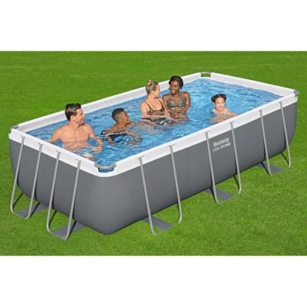 Bestway - Kit Piscine hors sol tubulaire BESTWAY - Steel Pro Max™ - 404 x 201 x 100 cm - Rectangulaire (Filtre a cartouche, échelle) - Image 4