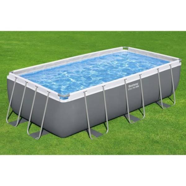 Bestway - Kit Piscine hors sol tubulaire BESTWAY - Steel Pro Max™ - 404 x 201 x 100 cm - Rectangulaire (Filtre a cartouche, échelle) - Image 2