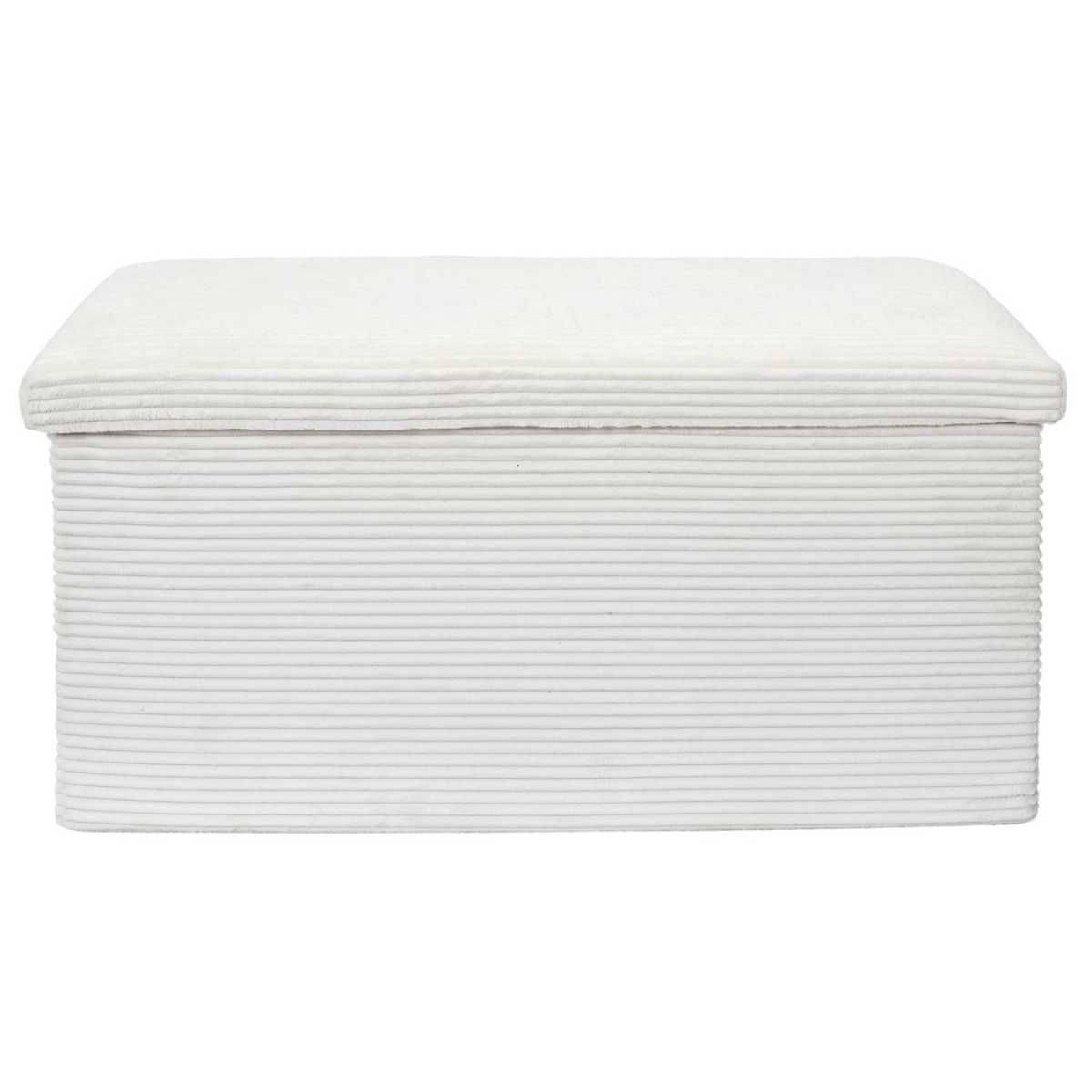 Banc Coffre Pliable Côtelé crème 76x38 cm - AMORY - Image 5