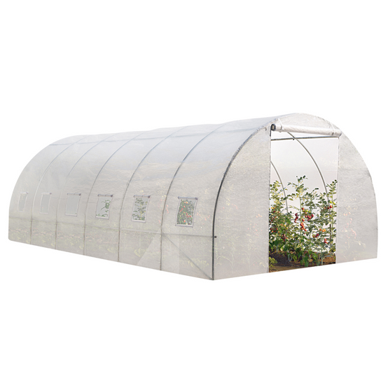 Serre tunnel de jardin 18M² blanche gamme maraîchère CRIMÉE 6x3 M - Image 2